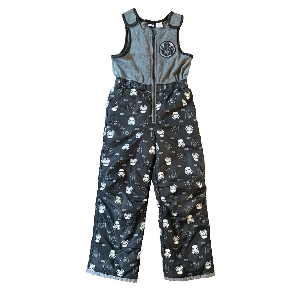 Youth Disney Star Wars Darth Vader Snow Ski Bib Overalls Storm Trooper Sz Small